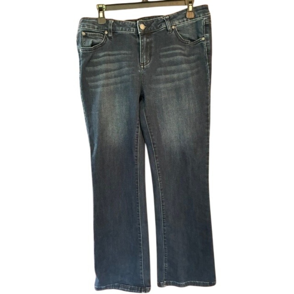 prAna Bootcut Jeans Womens 12/31 Dark Blue Excellent Stretch‎ Denim Mid Rise